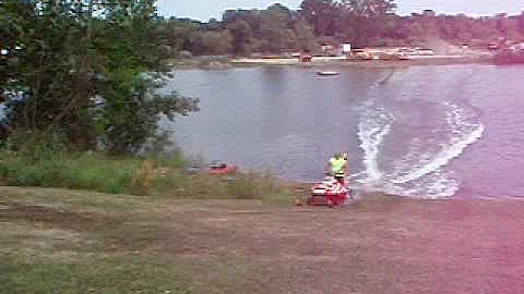 Chris Thielsen & daughter,  Christina water skippi...