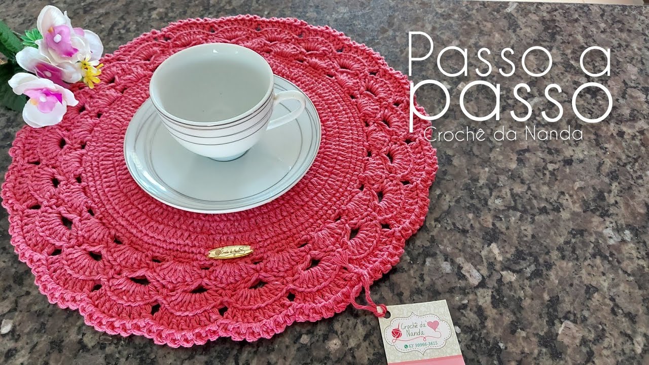 Sousplat em crochê modelo Goiaba ,por CROCHE DA NANDA