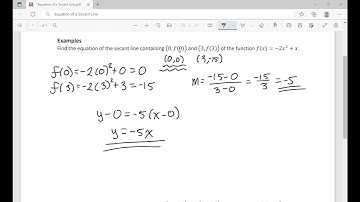 Equation of a Secant Line