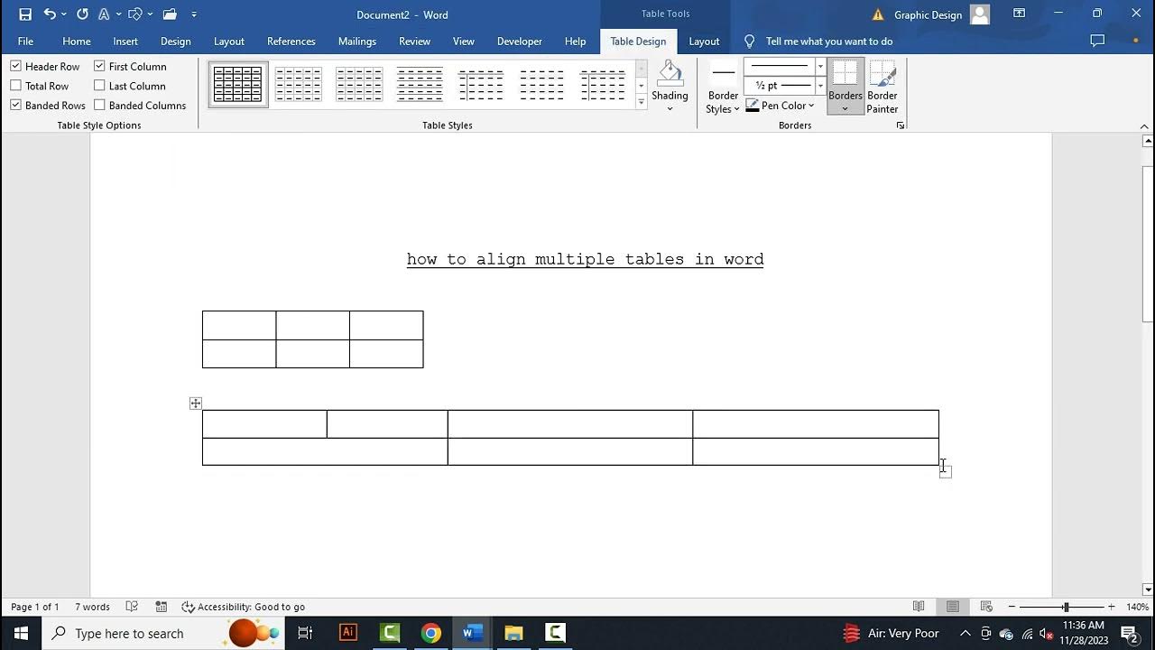 How To Align In Word Using Tables In The Garden