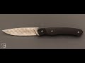 Couteau 1820par margrita david  misterbull  fibre de carbone sidecut et  lame en damas inox