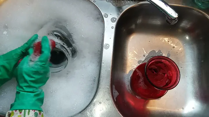 Washing Dirty Dishes With Rubber Gloves and lots of Suds. ASMR
