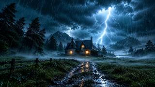 A Fierce Storm on the Grasslands | Heavy Rain & Rolling Thunder to Help You Fall Asleep Quickly