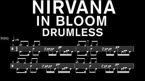 Nirvana - In Bloom - Drumless (with scrolling drum sheet)