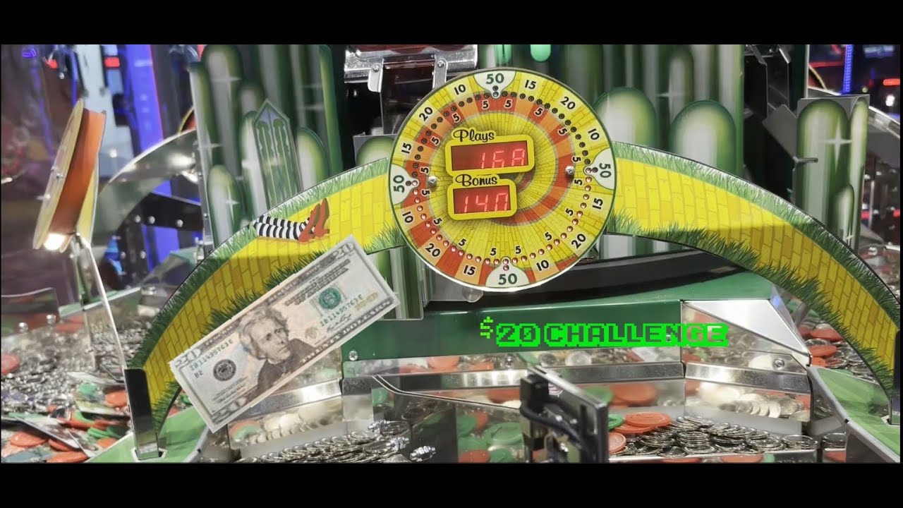 How much will I win on Wizard of Oz emerald city edition coin pusher with $20 @ Andy b's