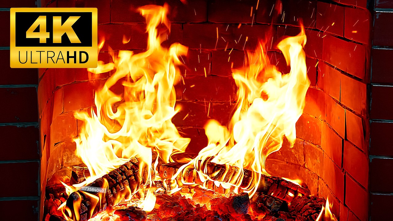 Relaxing & Cozy Fireplace in 4K 🔥 Gentle Crackling Fire Sounds ...