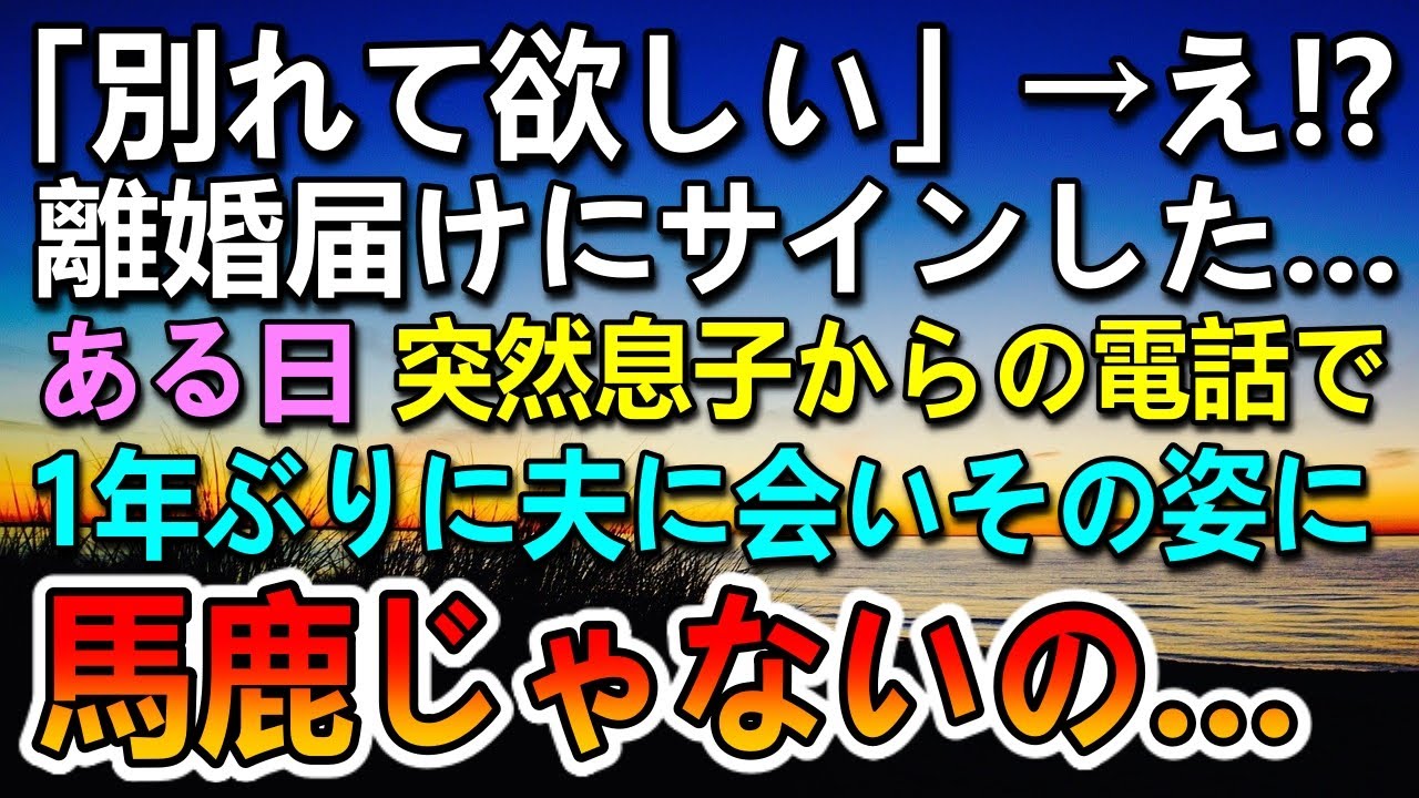 【感動する話】夫と離婚した1年後突然の息子からの電話に驚愕…妻が夫の秘密を知って…　【泣ける話】【いい話】