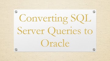 Converting SQL Server Queries to Oracle