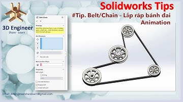 Solidworks - Belt Chain | Lắp ráp dây đai - bánh đai | Animation