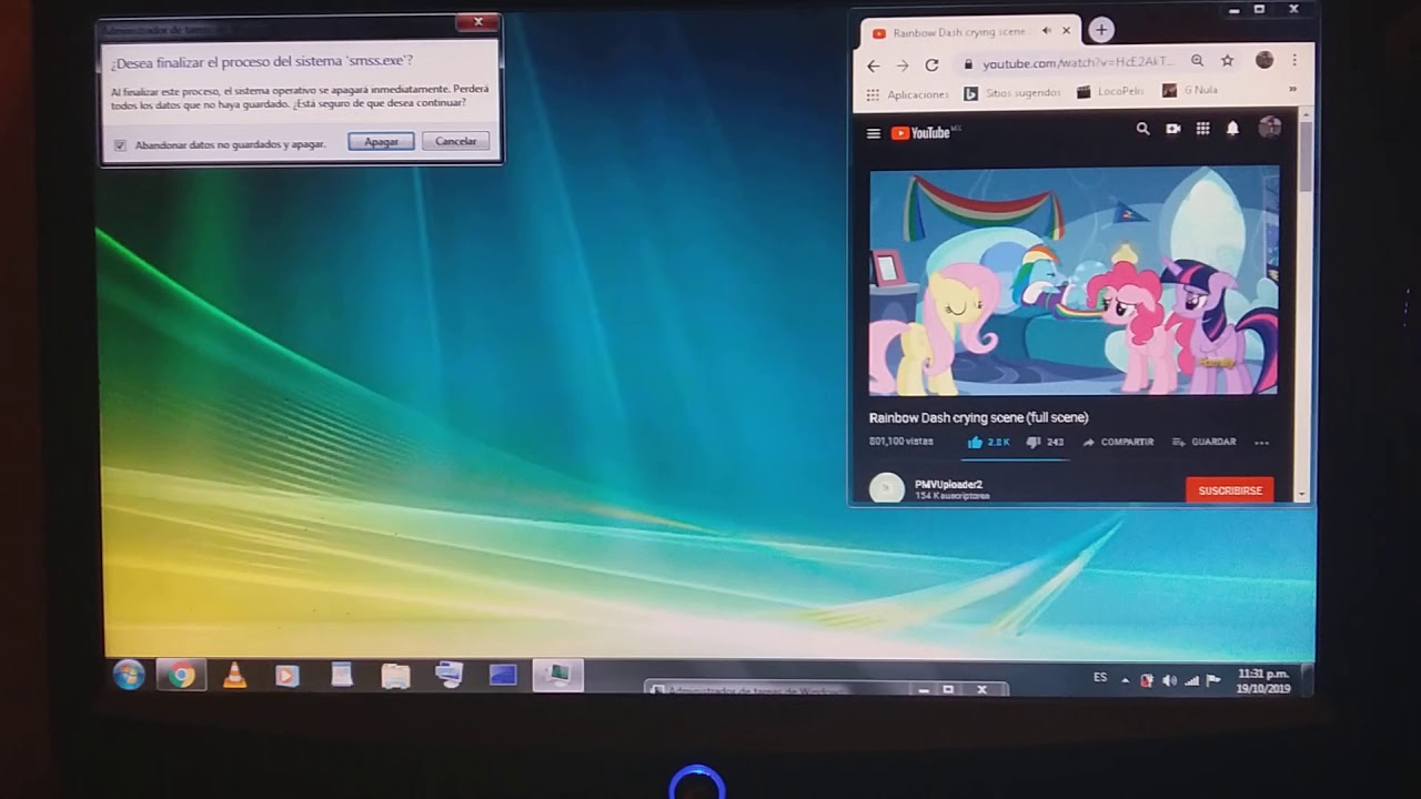 Windows Vista Rainbow Dash Crying Has BSOD - YouTube