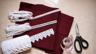Stylish Lace Work Kurti Pant Suit Design Trendy Ethnic Outfit Cutting & Sching Tutorial