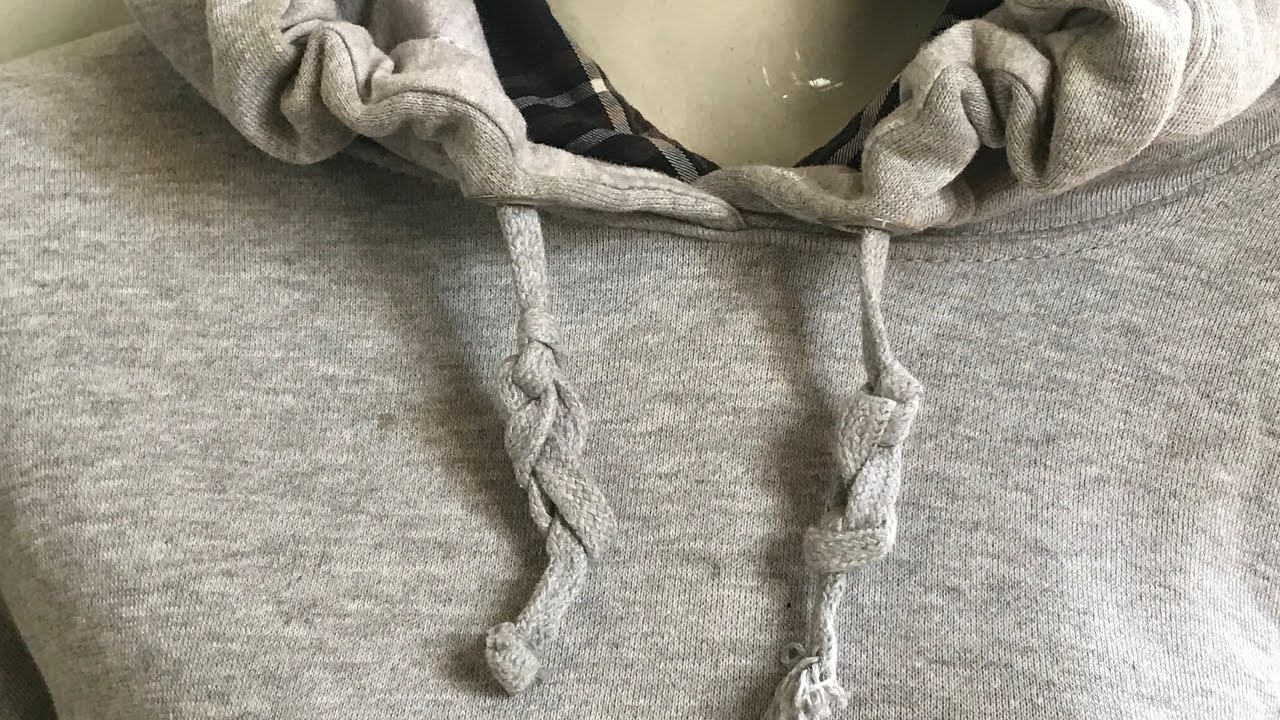 Ave Craft: How to Tie Hoodie Strings for beginners. Hoodie knots - single  strand braid tutorial. 