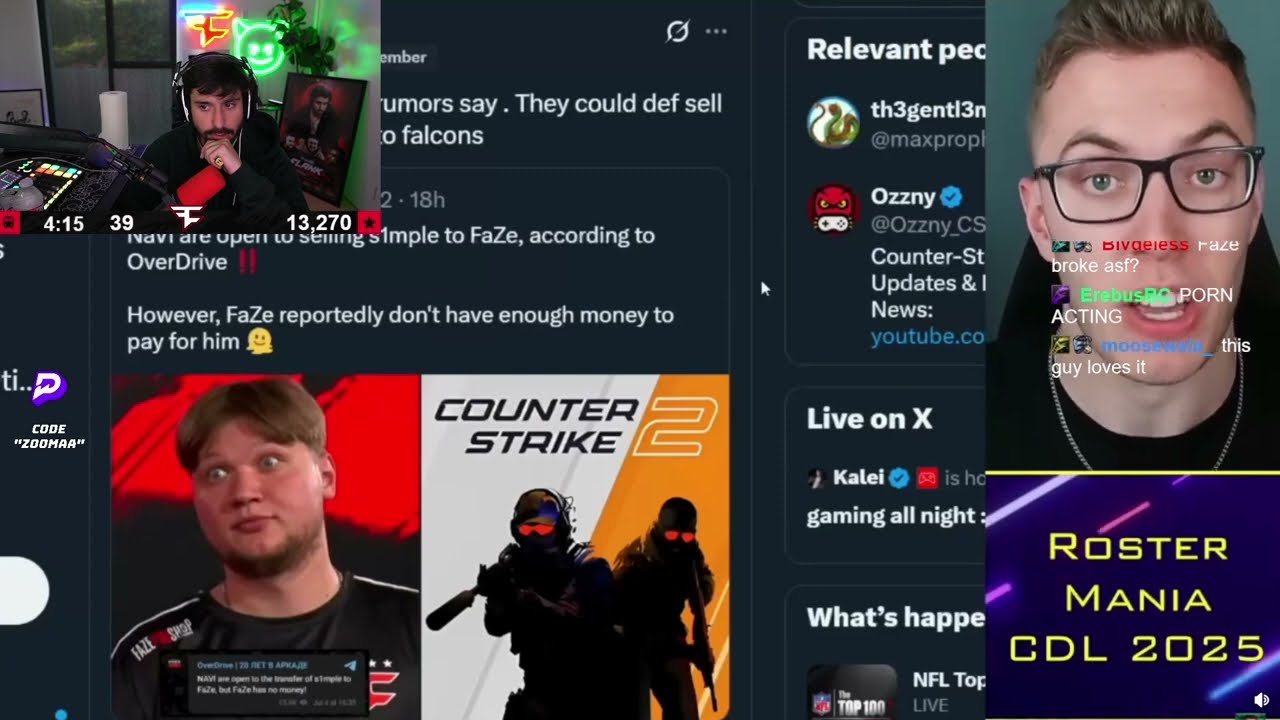 ZooMaa Reacts to FaZe BROKE RUMOR! (BO6 ROSTERMANIA)