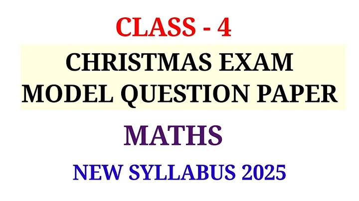 CLASS 4 CHRISTMAS EXAM MODEL QUESTION PAPER MATHS | STD 4 SECOND TERM MODEL QUESTION PAPER MATHS