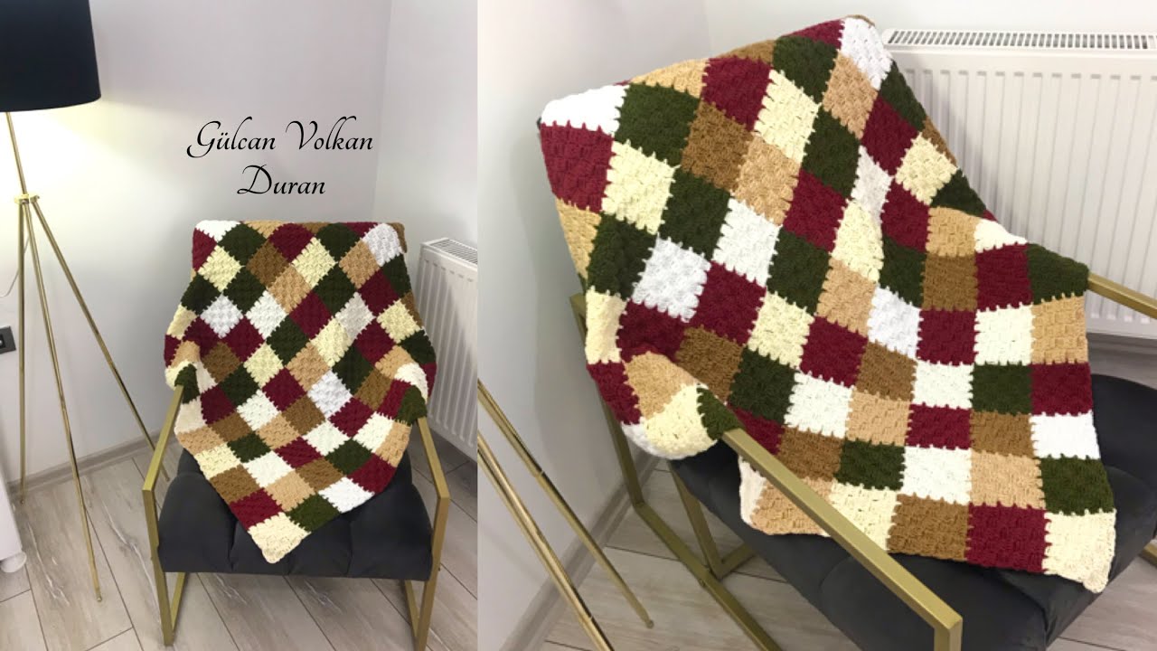 Dünyanın en Kolay Örgü Motifli Battaniyesi C2C ( Köşeden Köşeye) Tarifi