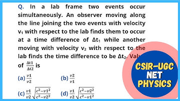CSIR UGC NET PHYSICS - Q9. Problem on Lorentz Transformations
