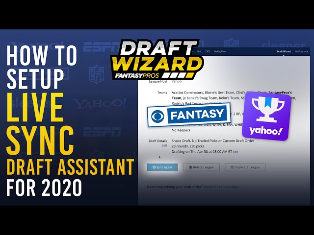 Draft Wizard Live Sync Draft Assistant Set Up for 2020 Leagues (non-ESPN) 