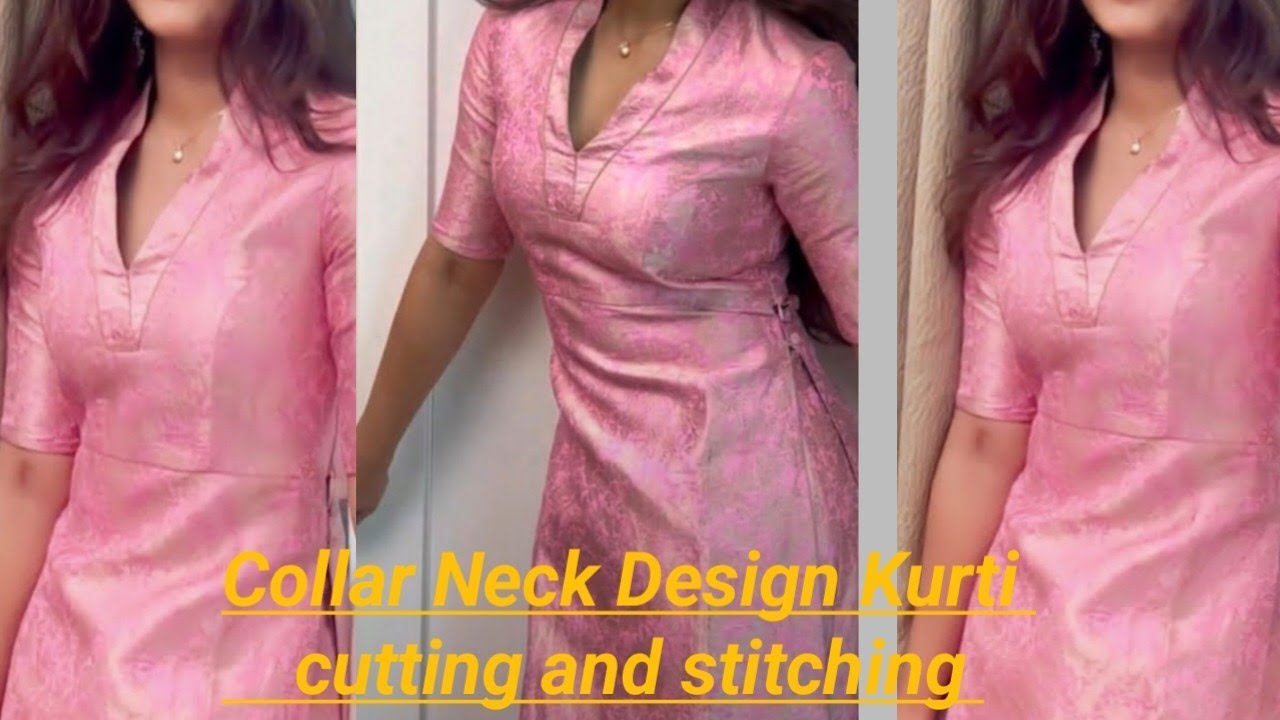V Neck Collar Kurti Cutting And Stitching/Collar Neck Design Kurti YouTube