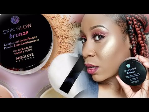 ABSOLUTE NEW YORK SKIN GLOW LOOSE POWDER-BRONZE TRY ON - YouTube