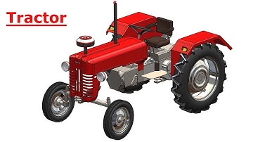 Solidworks tutorial | Sketch Tractor in Solidworks | Solidworks