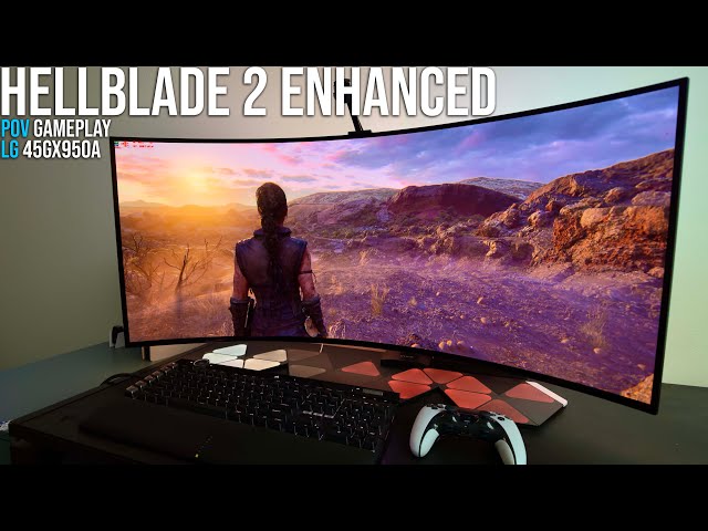 Hellblade 2 Enhanced is BEAUTIFUL on a LG 45