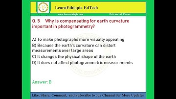 Analytical Photogrammetry | Model Exit Exam Questions for Geomatics Engineering Exit Exam