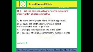 Analytical Photogrammetry | Model Exit Exam Questions for Geomatics Engineering Exit Exam
