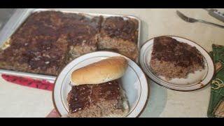 Sheet Pan Glazed Meatloaf made with StoveTop Stuffing