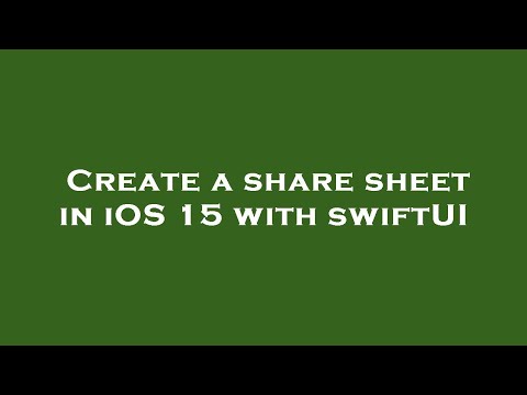 Create a share sheet in iOS 15 with swiftUI
