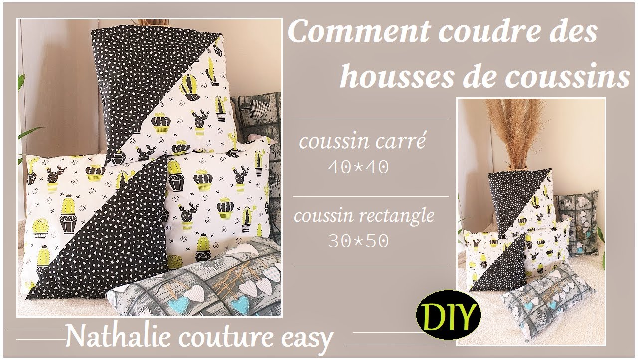 DIY Comment faire des housses de coussins: modèles rectangle et carré