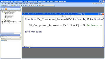 Finance Basics 3   Custom Compound Interest Function Made in Excel   Macro   Custom Functions