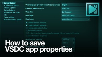 How to save VSDC app properties for future use