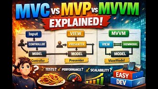 MVC vs MVP vs MVVM Explained 🔥 | Architectural Patterns for Beginners