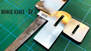 The perfect guard fit on the Damascus Bowie knife [Episode 3]