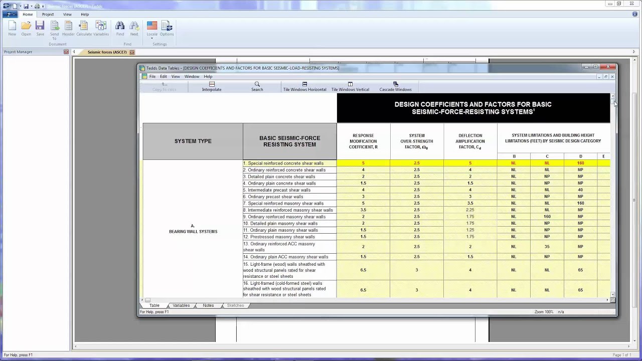 analysis and design of energy systems pdf Tekla Tedds Seismic Forces