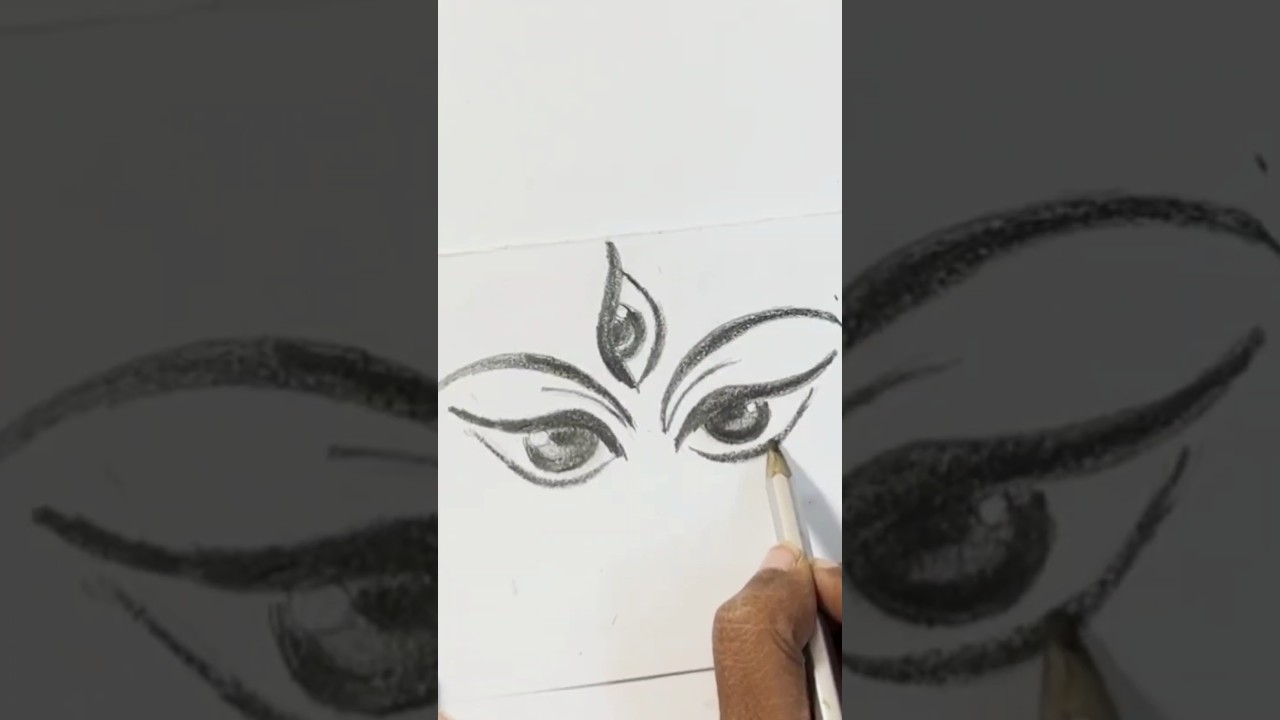 Draw Durga maa eyes drawing 