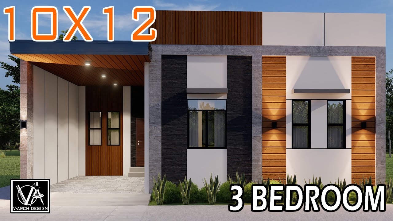 Modern High Ceiling Bungalow House Design 10x12 - YouTube