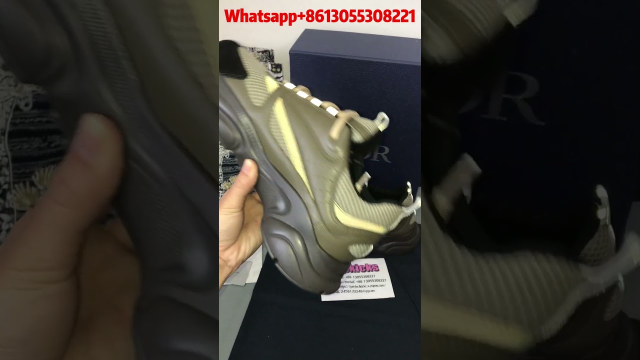 Dior B22 Khaki Black Calfskin from Supkicks 