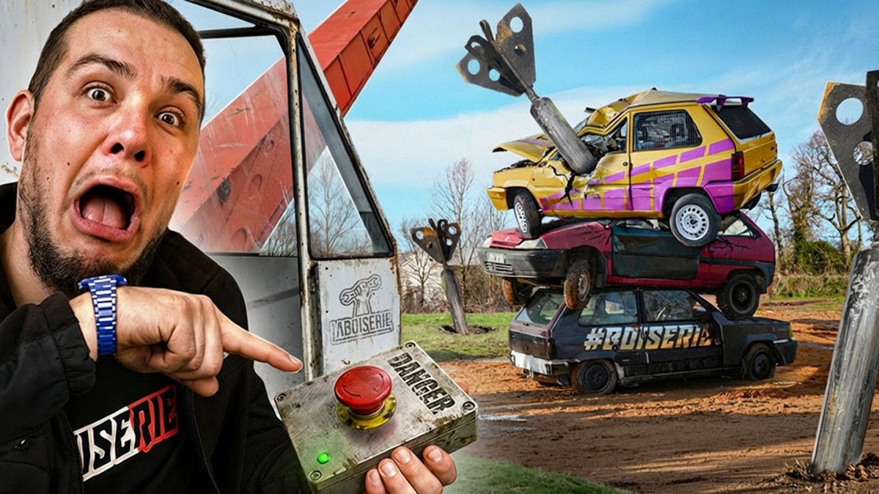 Une fléchette GÉANTE de 3 mètres sur l'auto !