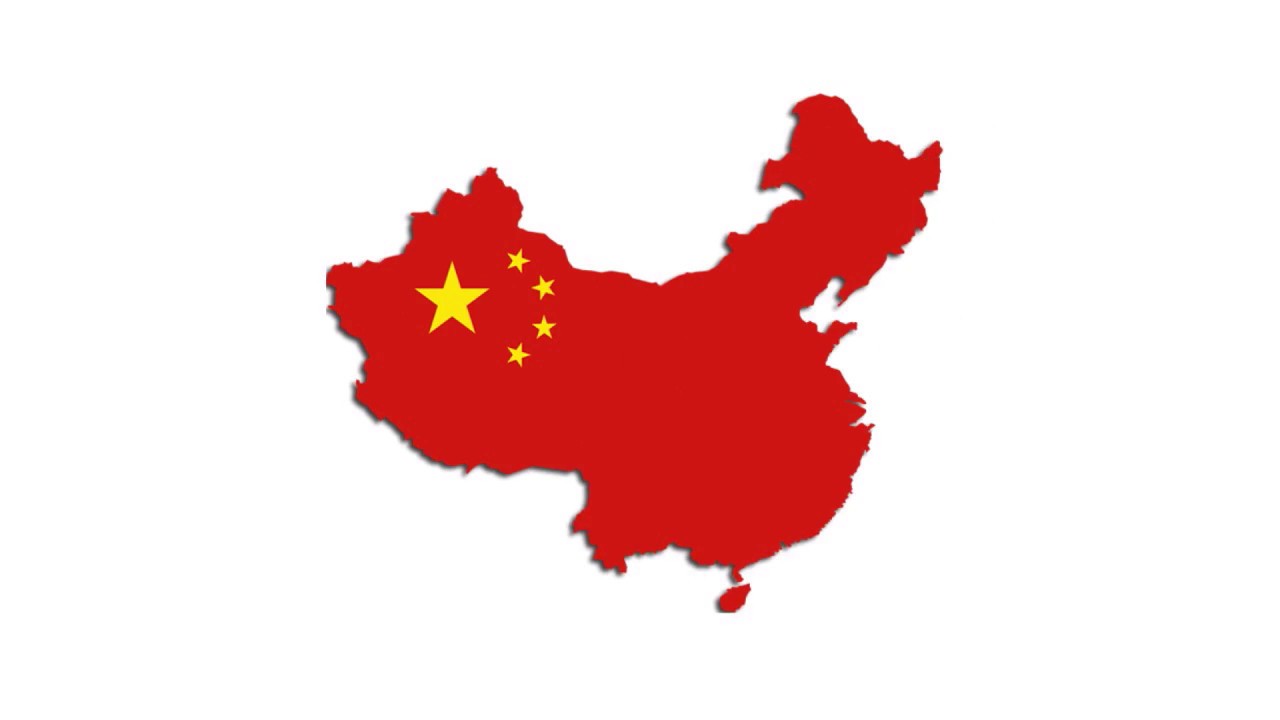 Карта китая с флагом