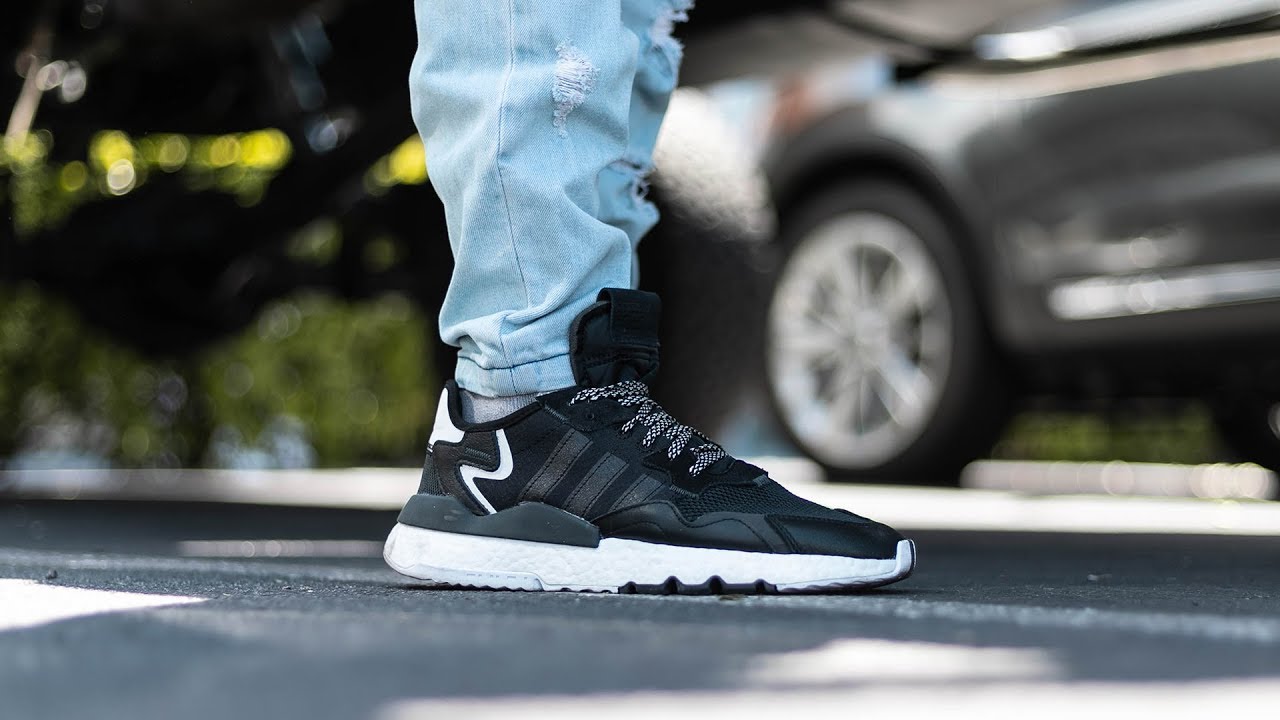 adidas night jogger on feet