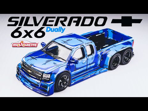 Chevy Silverado Dually 6 Wheeler cartoon paint job Majorette Custom