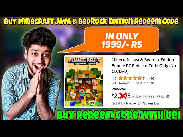 Minecraft Java Edition & Bedrock Edition PC Digital Download Code Only (No  CD/DVD)