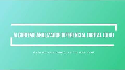 Algoritmo Analizador Diferencial Digital (DDA)