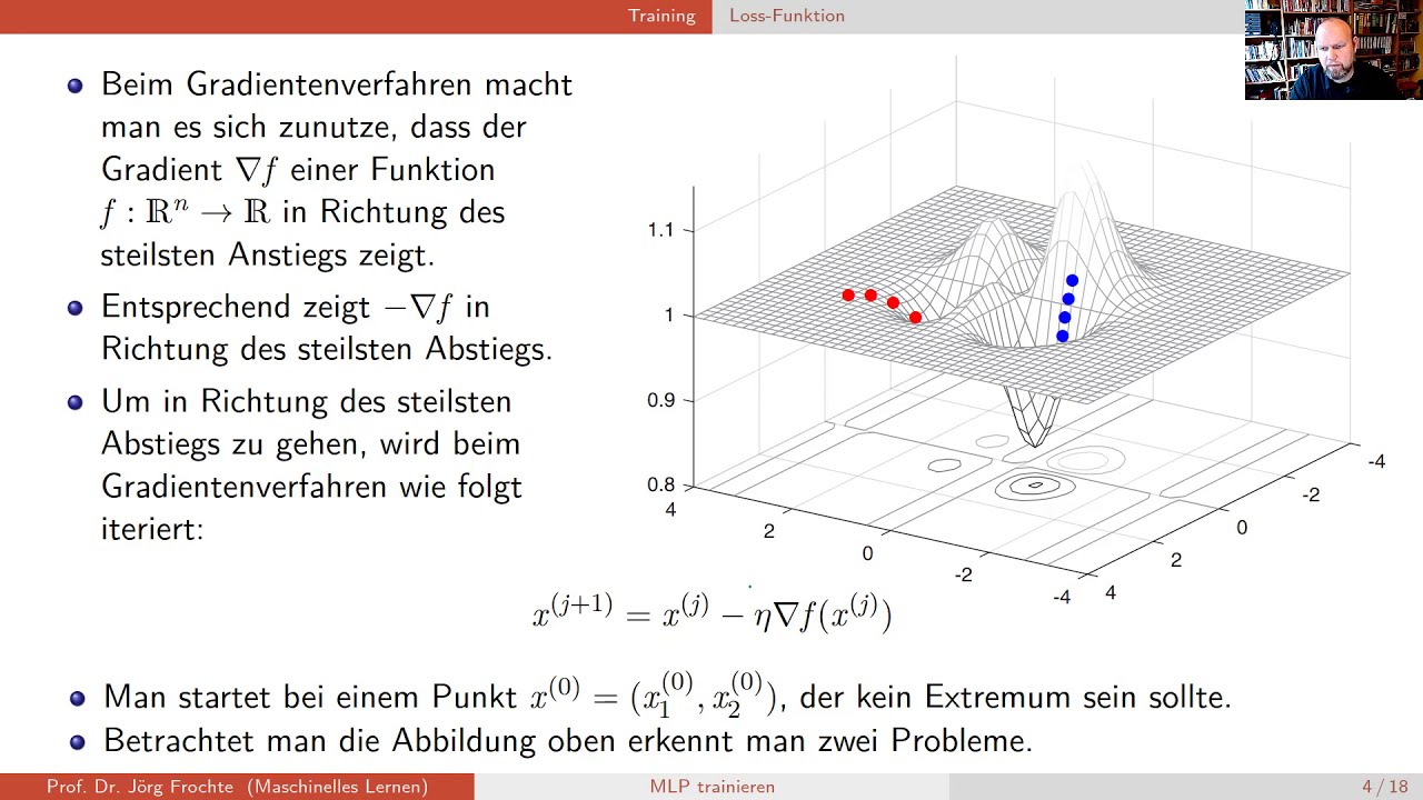 Maschinelles Lernen -- Gradientenverfahren und Training eines MLP