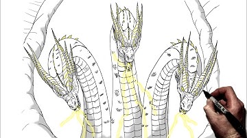 How To Draw Ghidorah | Step By Step | Monsterverse