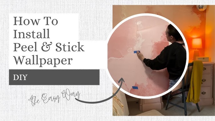 How to apply adhesive peel and stick wallpaper AND water-activated  wallpaper 
