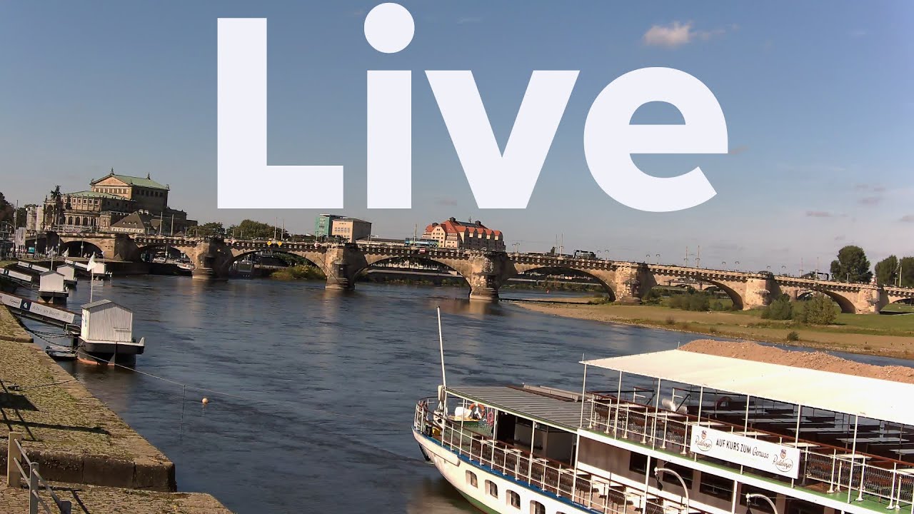 Livecam Elbufer Dresden / Live from the river Elbe & Panorama of Dresden
