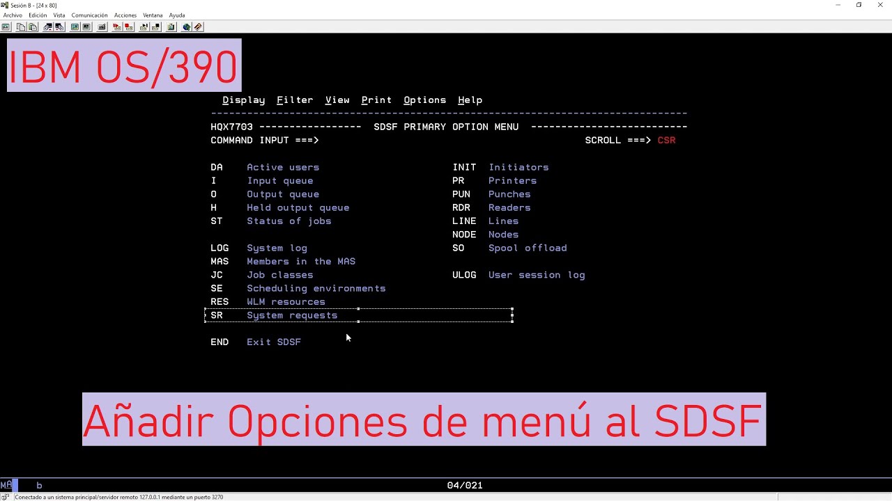 IBM OS/390: Como añadir Opciones al SDSF - YouTube