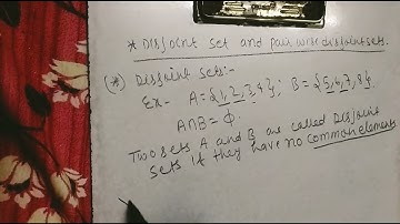 Set theory ( Disjoint sets and Pairwise Disjoint sets).  Lecture -05